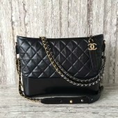 Chanel Gabrielly Calf Leather Shoulder Bag 93824 Black JK5941HB29