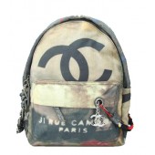 Chanel Graffiti Printed Canvas Backpack A92353 Black JK1104fo19