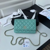 Chanel Grained Calfskin small Shoulder Bag AP33814 green JK2430lq41