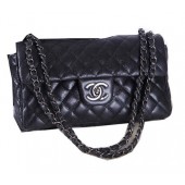 Chanel Iridescent Leather Flap Shoulder Bag A1274 Black JK1026Mn81