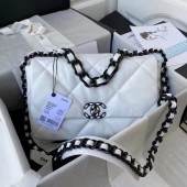 CHANEL Lambskin 19 Flap Bag AS1160 AS1161 black&white JK3019bW68