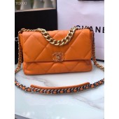 CHANEL Lambskin 19 Flap Bag AS1161 orange JK2881cf57