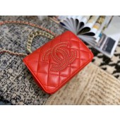 Chanel Lambskin flap bag AS1514 red JK4097lu18