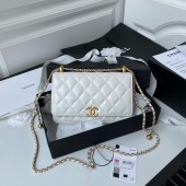 CHANEL Lambskin Flap Shoulder Bag AP2289 white JK2947nB26