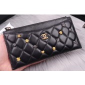 Chanel Lambskin & Gold-Tone Metal A81797 black JK1369Bw85