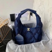 Chanel large hobo bag AS2292 Navy Blue JK3628Gp37