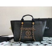 Chanel Large Weave Shopping Bag A66942 Black JK3412UM91