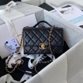 Chanel leather Shoulder Bag AS2796 black JK2988pB23