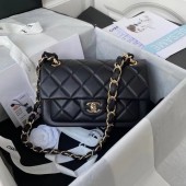 Chanel leather Shoulder Bag AS2798 black JK2982oJ62