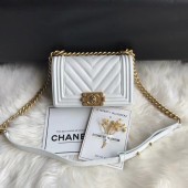 Chanel Leboy Original Caviar leather Shoulder Bag A67085 white gold chain JK5106KX22