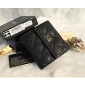 Chanel Matelasse Bi-Fold Wallet Cannage Patterns A48980 Black JK1500sp14