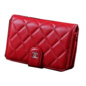 Chanel Matelasse Bi-Fold Wallet Sheepskin Leater A31506 Red JK1509Rk60