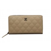 Chanel Matelasse Zip Around Wallet Cannage Pattern A50097 Apricot JK1510Fh96