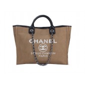 Chanel Medium Canvas Tote Shopping Bag A02042 Apricot JK1052DV39