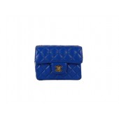 Chanel mini Classic Flap Bag Blue Sheekskin CHA1115 Gold JK1113aM39