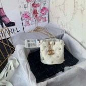 Chanel mini drawstring bag AS1077 white JK3285dN21