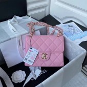 CHANEL mini flap bag AS2468 pink JK3263Gp37