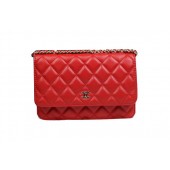 Chanel mini Flap Bag CHA33814 Red Original Sheepskin Leather Gold JK1037vm49