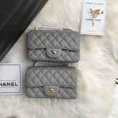 Chanel mini flap bag Grained Calfskin A1116 gray JK3485fc78