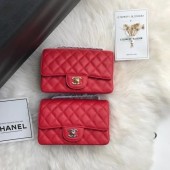 Chanel mini flap bag Grained Calfskin A1116 RED JK3487hc46