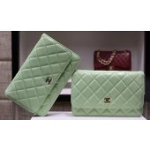 Chanel mini Flap Bag Patent Leather A33814C Green JK413Lo54