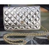 Chanel mini Flap Bag Silver Cannage Pattern A8373 Gold JK252OG45