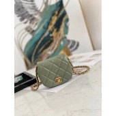 Chanel mini Flap Shoulder Bag Original leather AP2344 green JK3056mV18