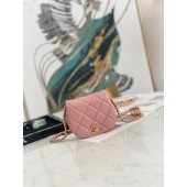 Chanel mini Flap Shoulder Bag Original leather AP2344 pink JK3059vX33