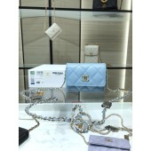 Chanel mini leather Shoulder Bag AP2444 sky blue JK2928RX32