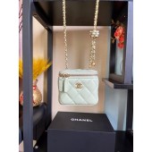 Chanel mini Shoulder Bag Lambskin & Gold-Tone Metal AP2929 white JK2480JD28