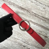 Chanel Original Calf leather Belt 56990 red JK664Gm74