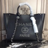 Chanel original Calfskin Leather Tote Bag 78900 black JK5035JD28