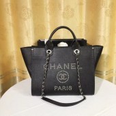 Chanel Original Caviar Leather Tote Shopping Bag 92565 black JK5123JD63