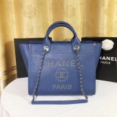 Chanel Original Caviar Leather Tote Shopping Bag 92565 blue JK5121EB28