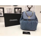 Chanel Original Leather Backpack CHA2590 Blue JK5960tQ92