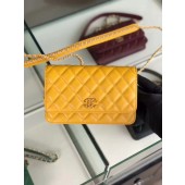 Chanel Original Leather Chain Wallet AP0724 yellow JK4438OG45