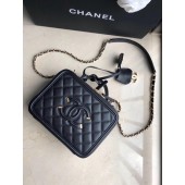 Chanel Original Leather Medium Cosmetic Bag 93443 Black JK4501Yv36