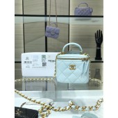 Chanel Original Small classic chain box handbag AP2198 Light Blue JK3040tQ92