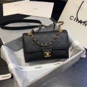 Chanel Original Soft Leather Small flap bag AS1459 black JK4127Jz48