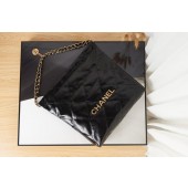 Chanel SHOPPING BAG Calfskin & Gold-Tone Meta AS3261 black JK2909Yf79