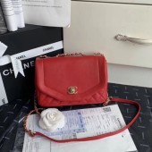 Chanel Shoulder Bag Original Leather Red AS0729 Gold JK4564rh54