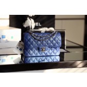 Chanel Small Classic Handbag Grained Calfskin Caviar & silver-Tone Metal A01113 Blue JK3160lq41