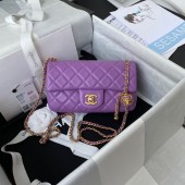 Chanel small Flap Bag Original Sheepskin Leather AS1787 purple JK2367fJ40