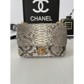 Chanel SMALL FLAP BAG Snakeskin & Gold-Tone Metal AS3214 gray JK2297vK93