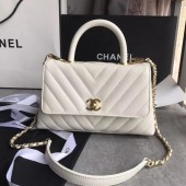 Chanel Small Flap Bag with Top Handle A92990 white JK5078mm78