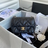 Chanel small flap Lingge bubble bag Calfskin & Gold-Tone Metal AS2232 black JK2445pk20