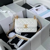 Chanel small Flap Shoulder Bag Original leather AS2714 white JK3016Zf62