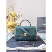 Chanel small tote bag Sheepskin & Gold-Tone Metal AS2059 green JK3674uk46