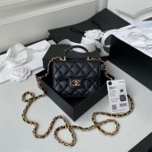 CHANEL Top Handle Micro Mini Wallet On Chain AP2200 Black JK3209np57