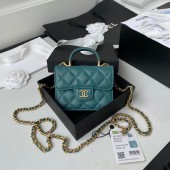 CHANEL Top Handle Micro Mini Wallet On Chain AP2200 Green JK3207nU55